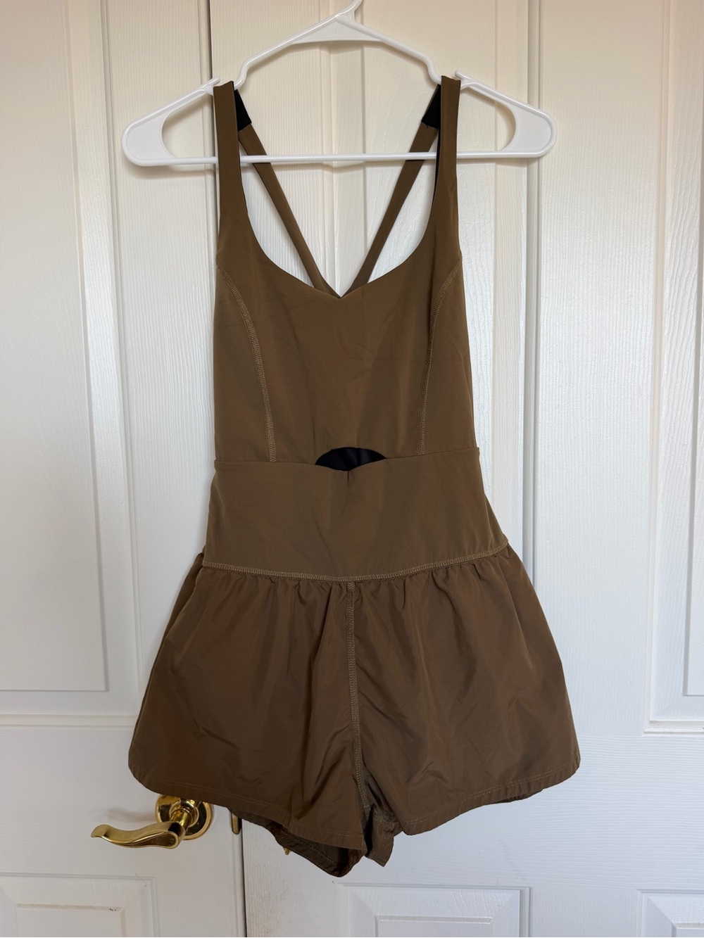 FP Movement by Free People Olive Brown Sleeveless Romper